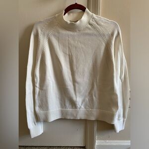 Everlane mockneck white cotton sweater